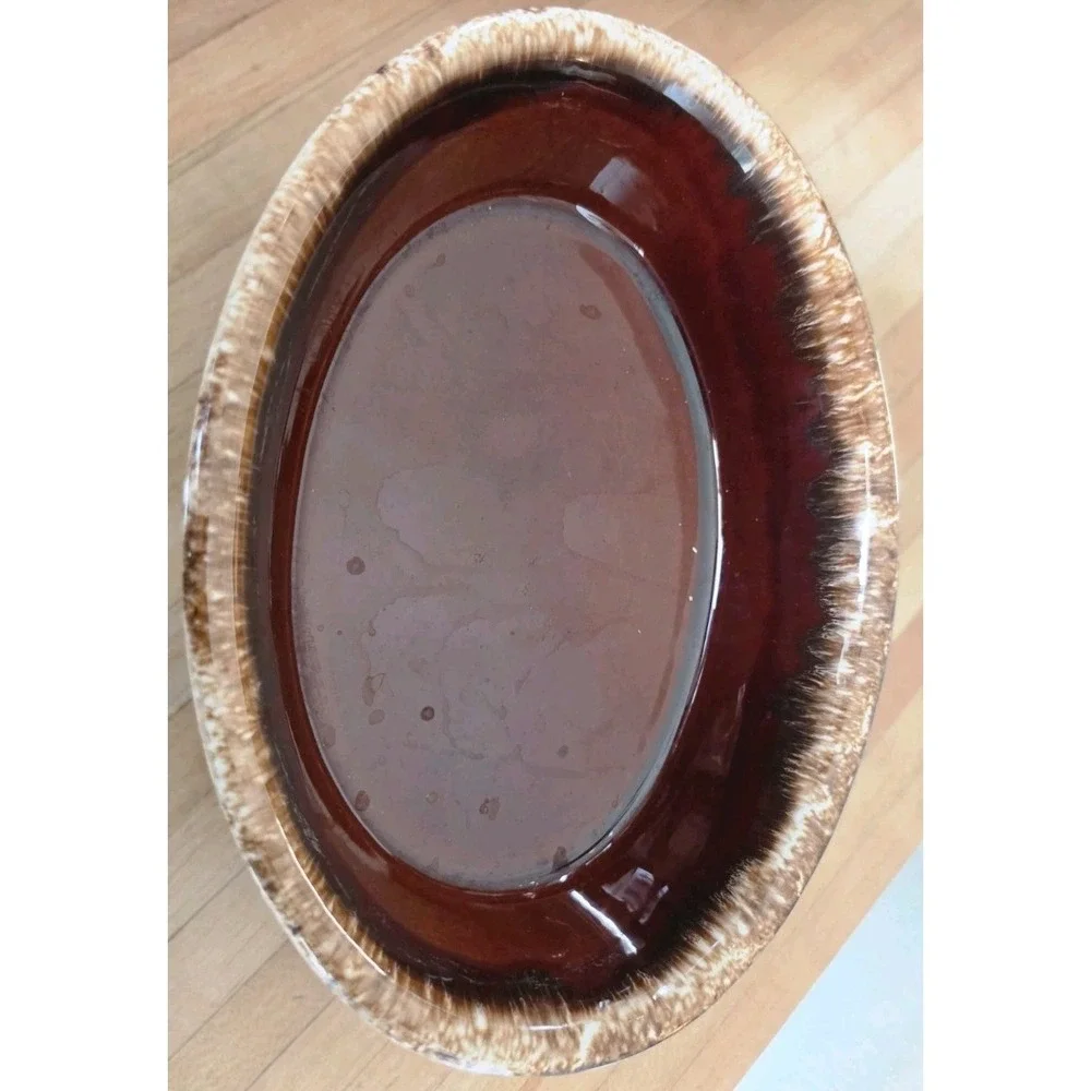Vtg Hull Pottery Brown Drip Hen on Nest Casserole Dish Cottagecore Grandmacore